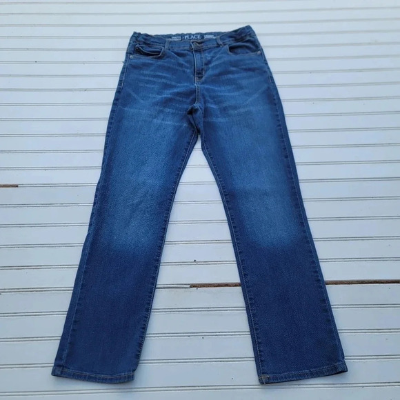 The Children's Place Other - Place Boys Adjustable Waist Stretch Straight Denim Blue Jeans 30x26 Sz 14